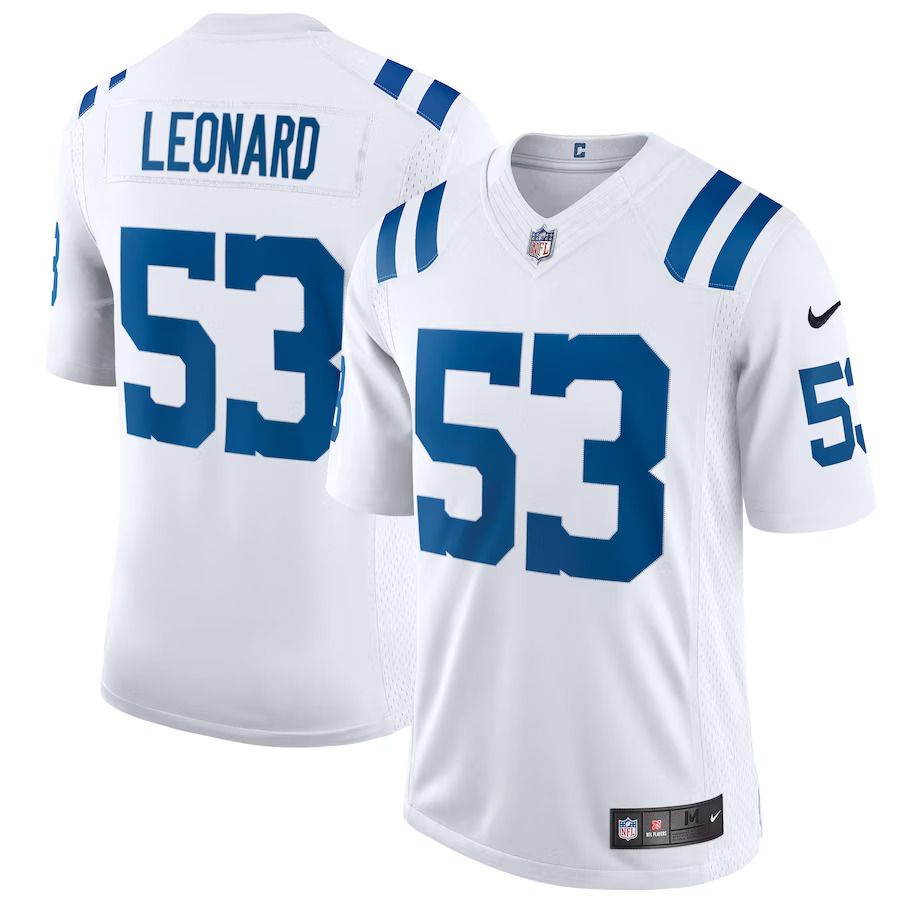 Men Indianapolis Colts #53 Shaquille Leonard Nike White Vapor Limited NFL Jersey